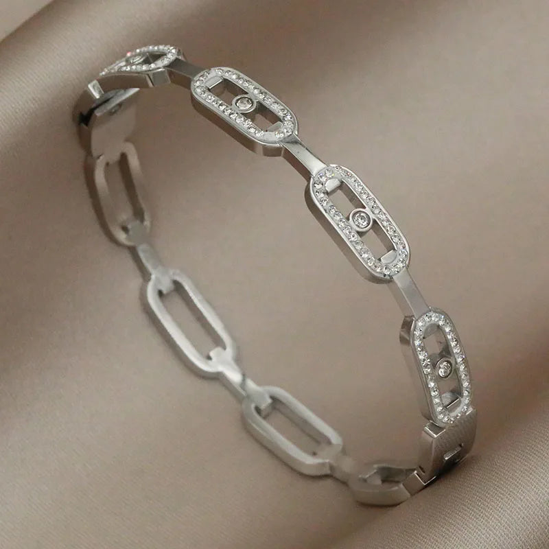 Full crystal letter bowknot charm bracelet