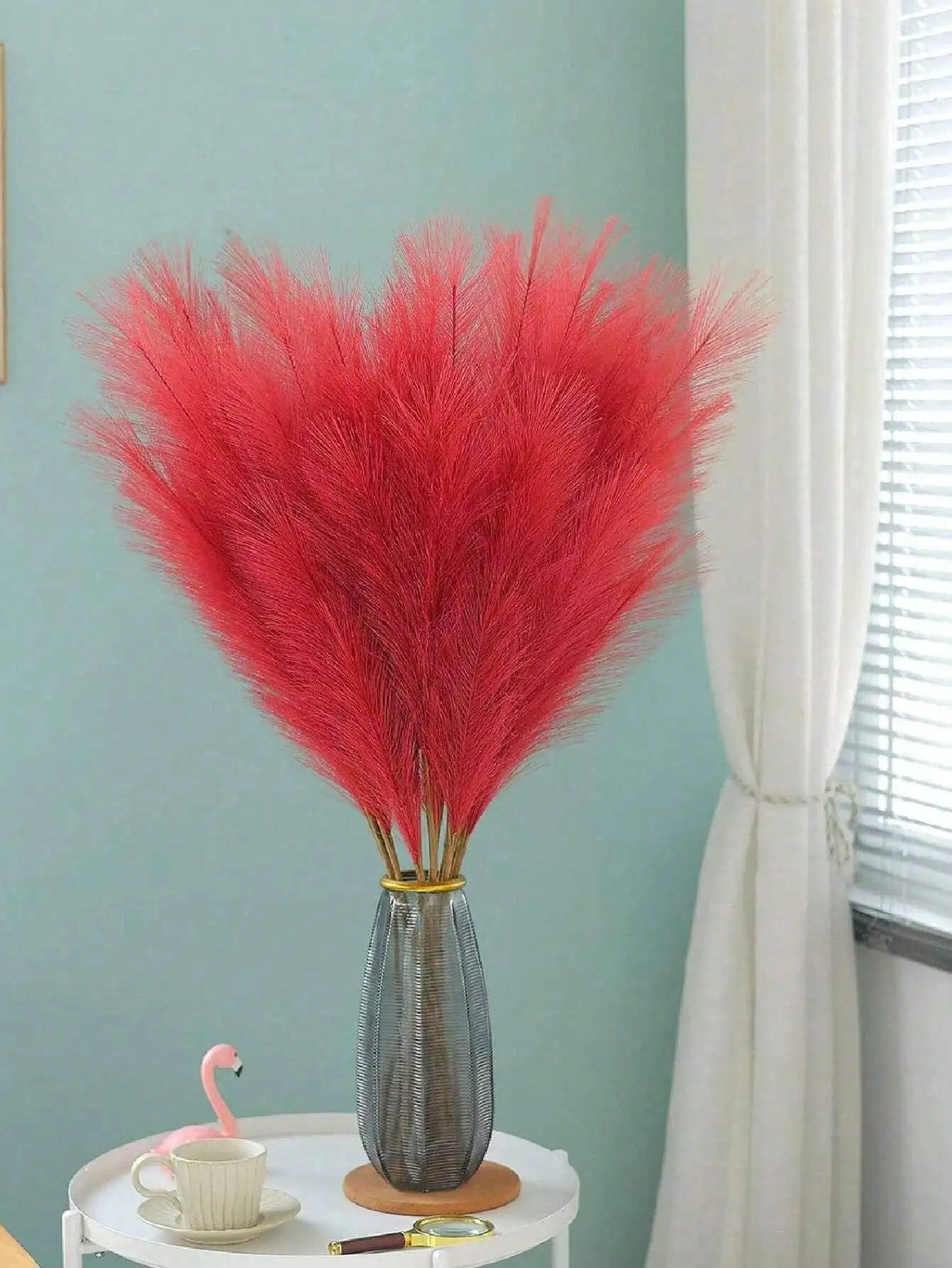 Red Artificial Pampas ,55cm/21.65in 5/10/20pcs