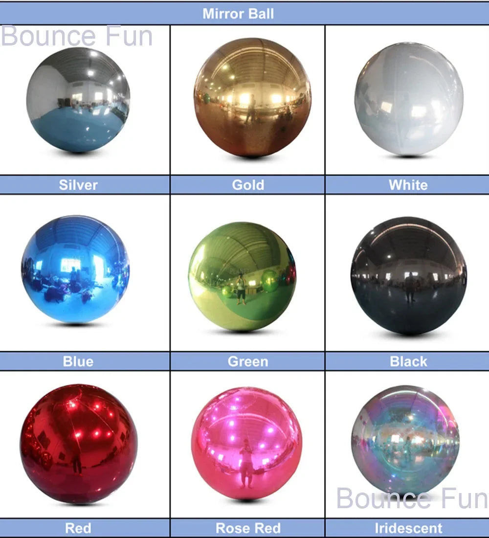 Gold inflatable mirror ball double layer balloon