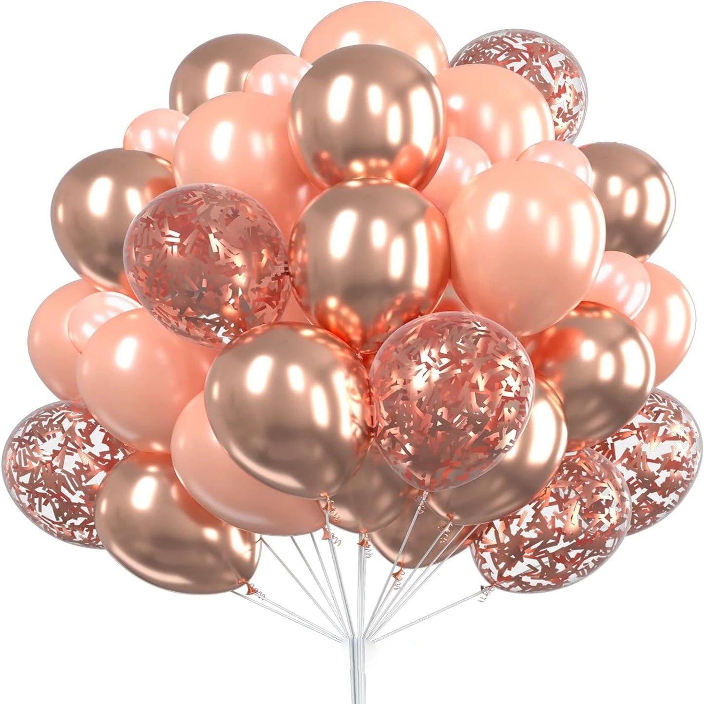 Metallic Gold Pearl White Latex Balloons 30Pcs 12 Inch