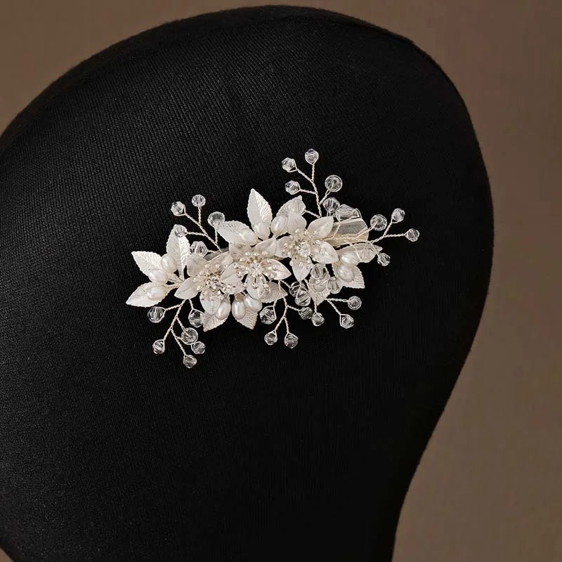 Pearl Flower Clip Silver