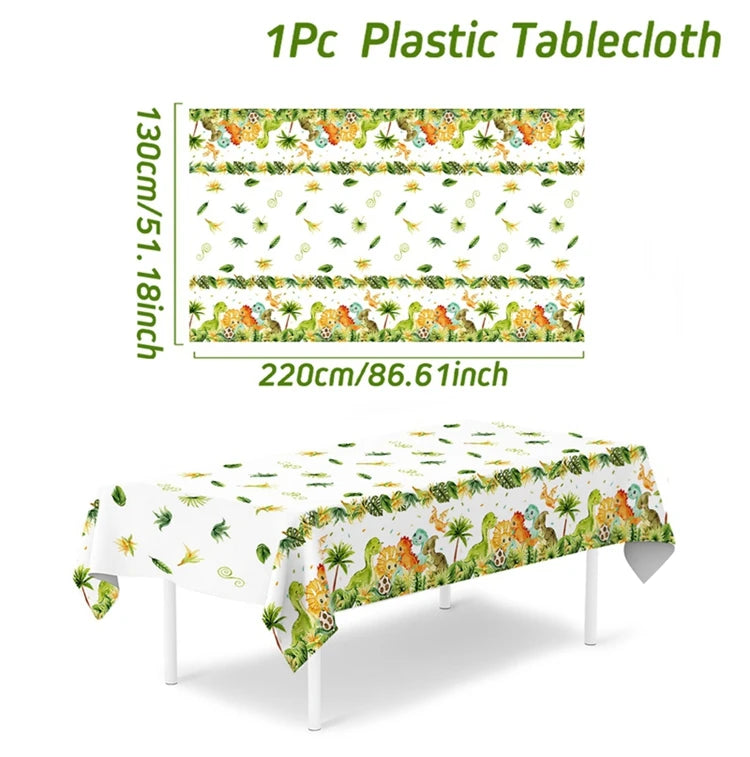 Dinosaur disposable tablecloth party decoration