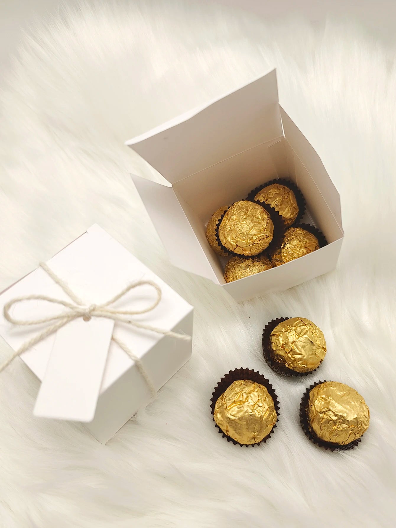 Candy gift box packaging Square kraft 10/50pcs
