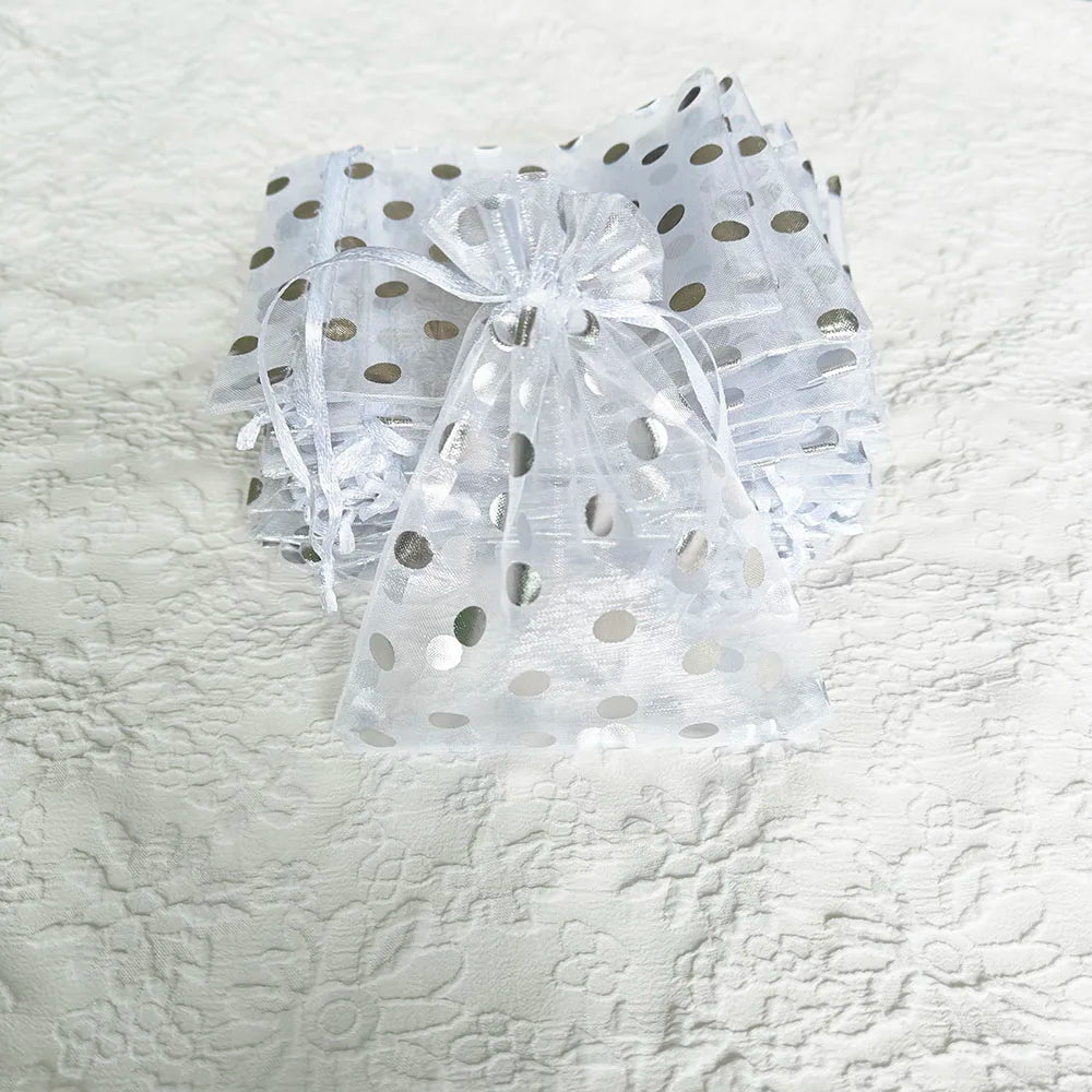 10/25/50 st guldfärgade organza presentpåsar