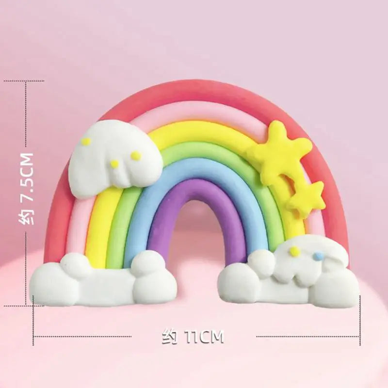 Smiling Face Cloud Rainbow Cake opper decoratings