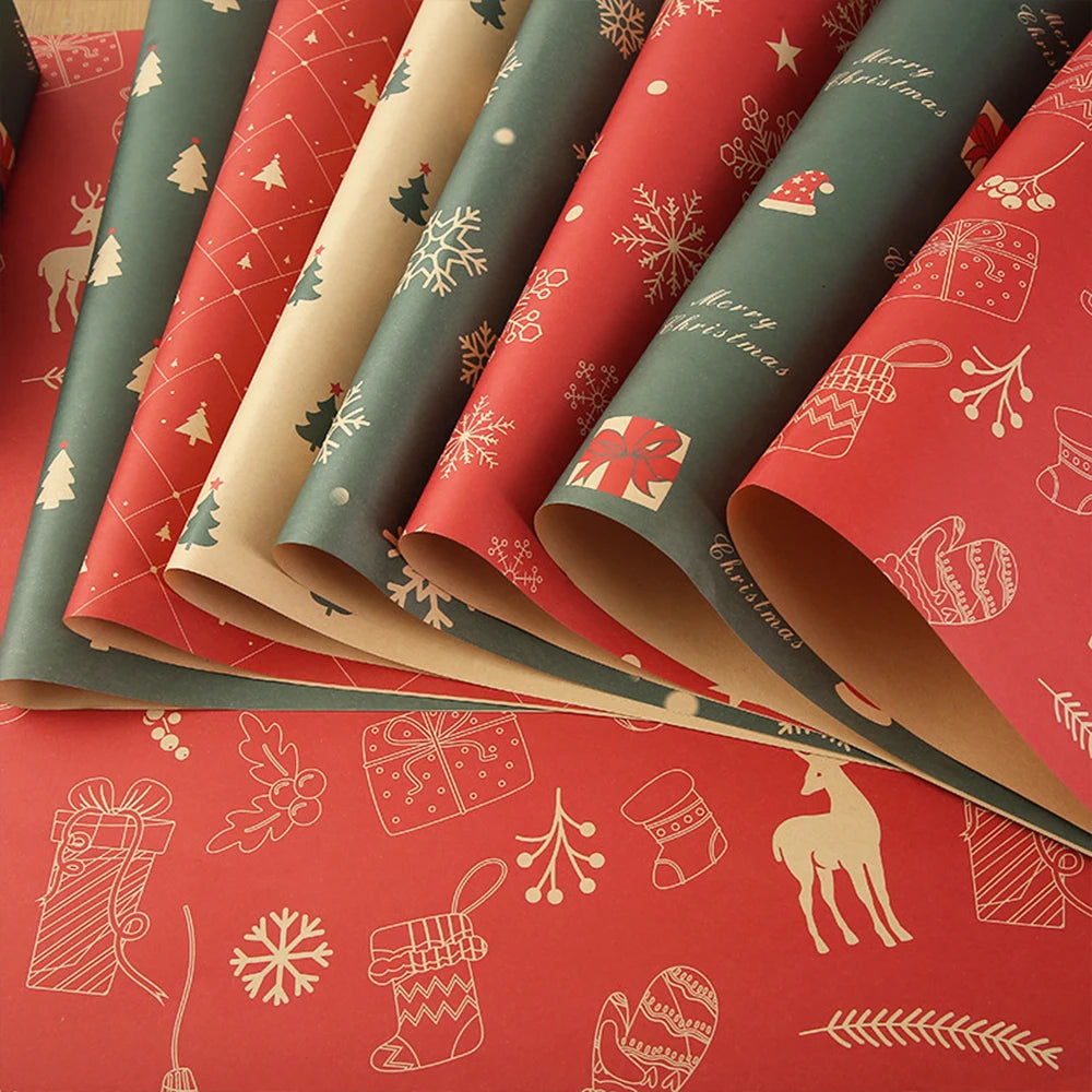 10/1PCS Christmas Kraft Wrap