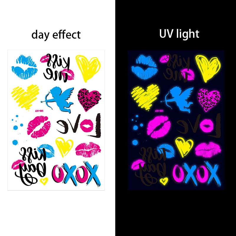Luminous waterproof tattoos