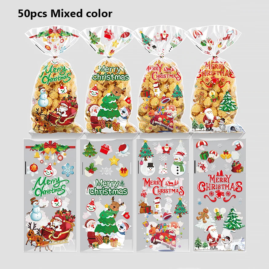 50pcs Christmas Candy Bags