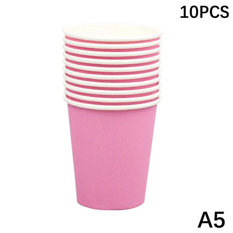 10PCS 9oz Solid Color Disposable Paper Cups