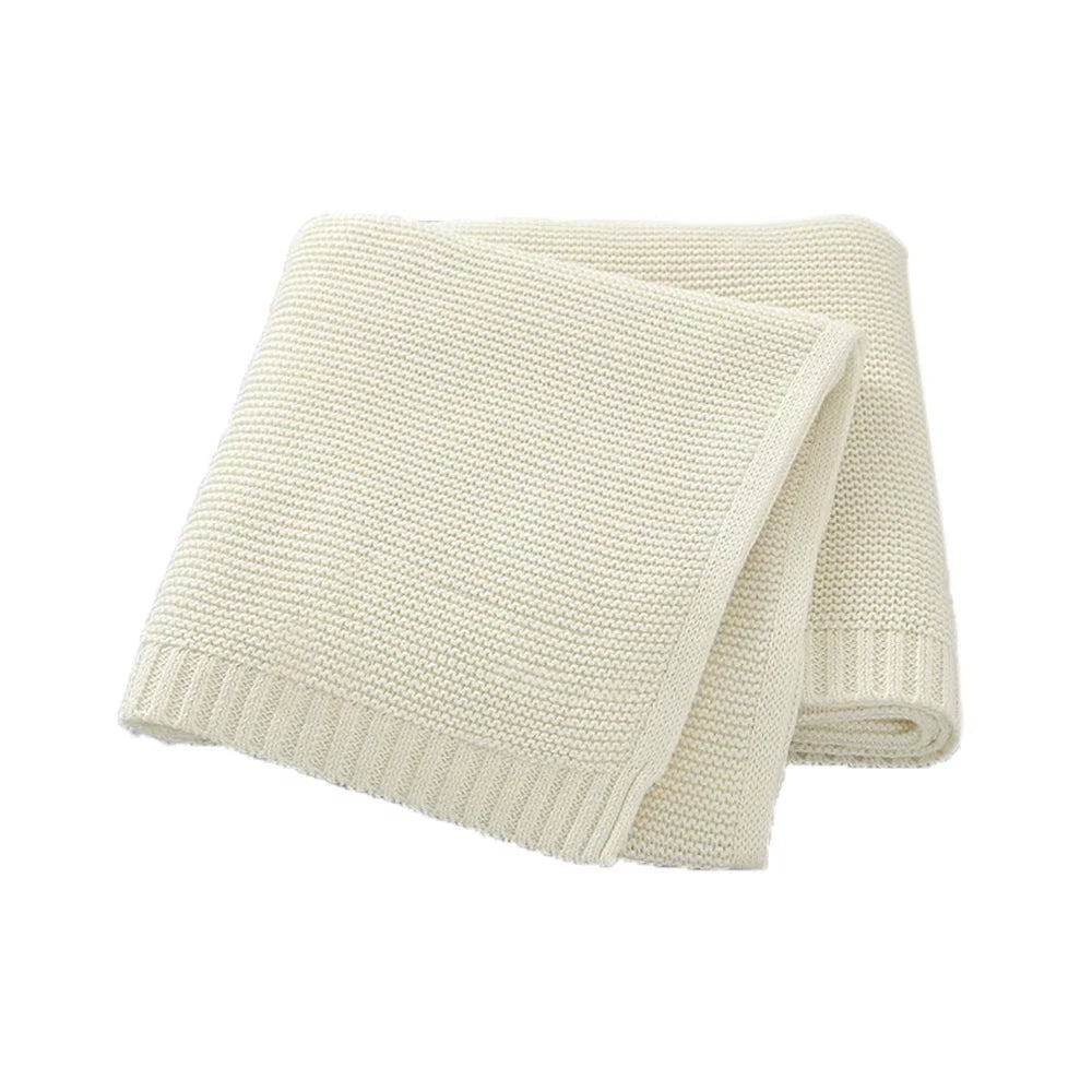 Personalized name Baby knitted blanket cotton 100x80cm custom