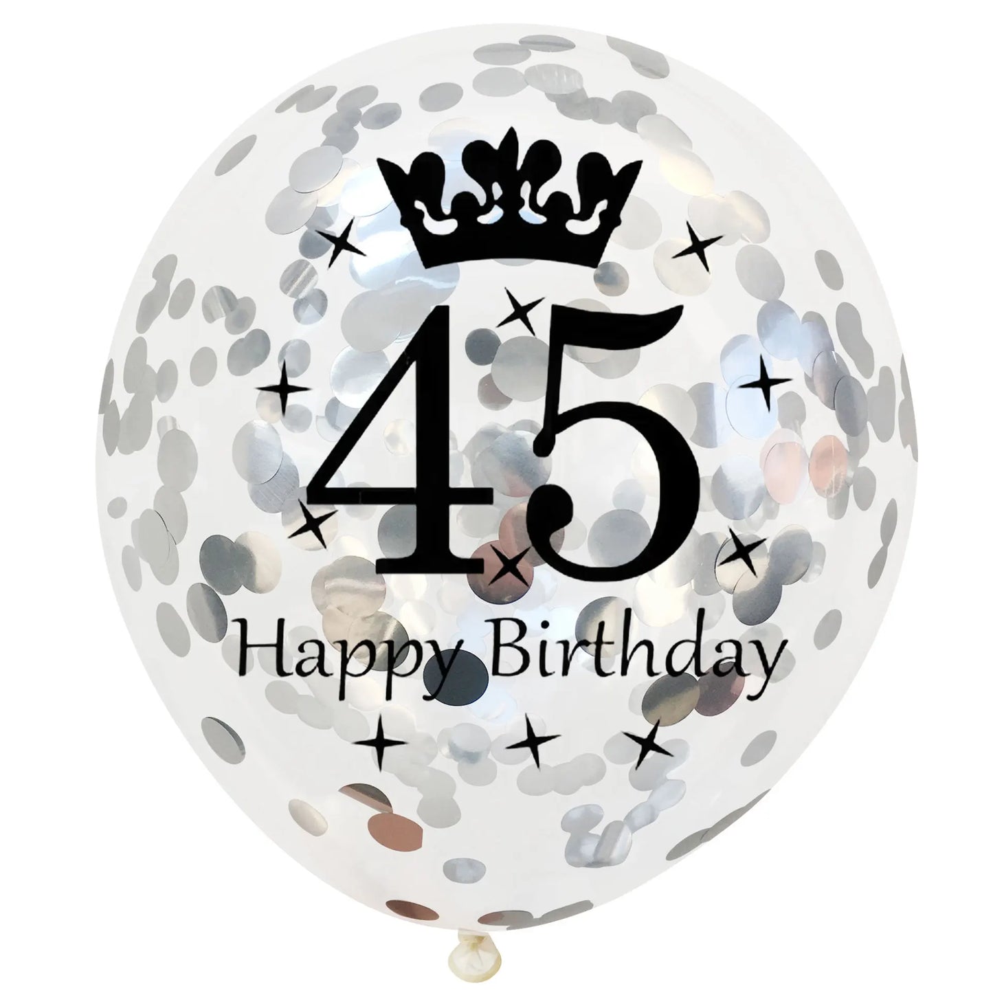12in Crown Number Confetti Balloons