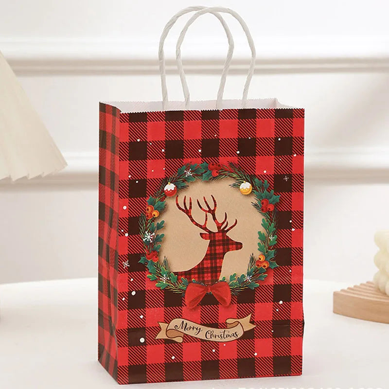 Christmas Kraft Gift Boxes with Handle