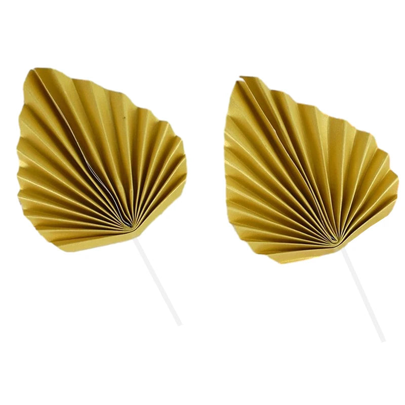 Paper Palm fan cake topper leaf 2Pcs