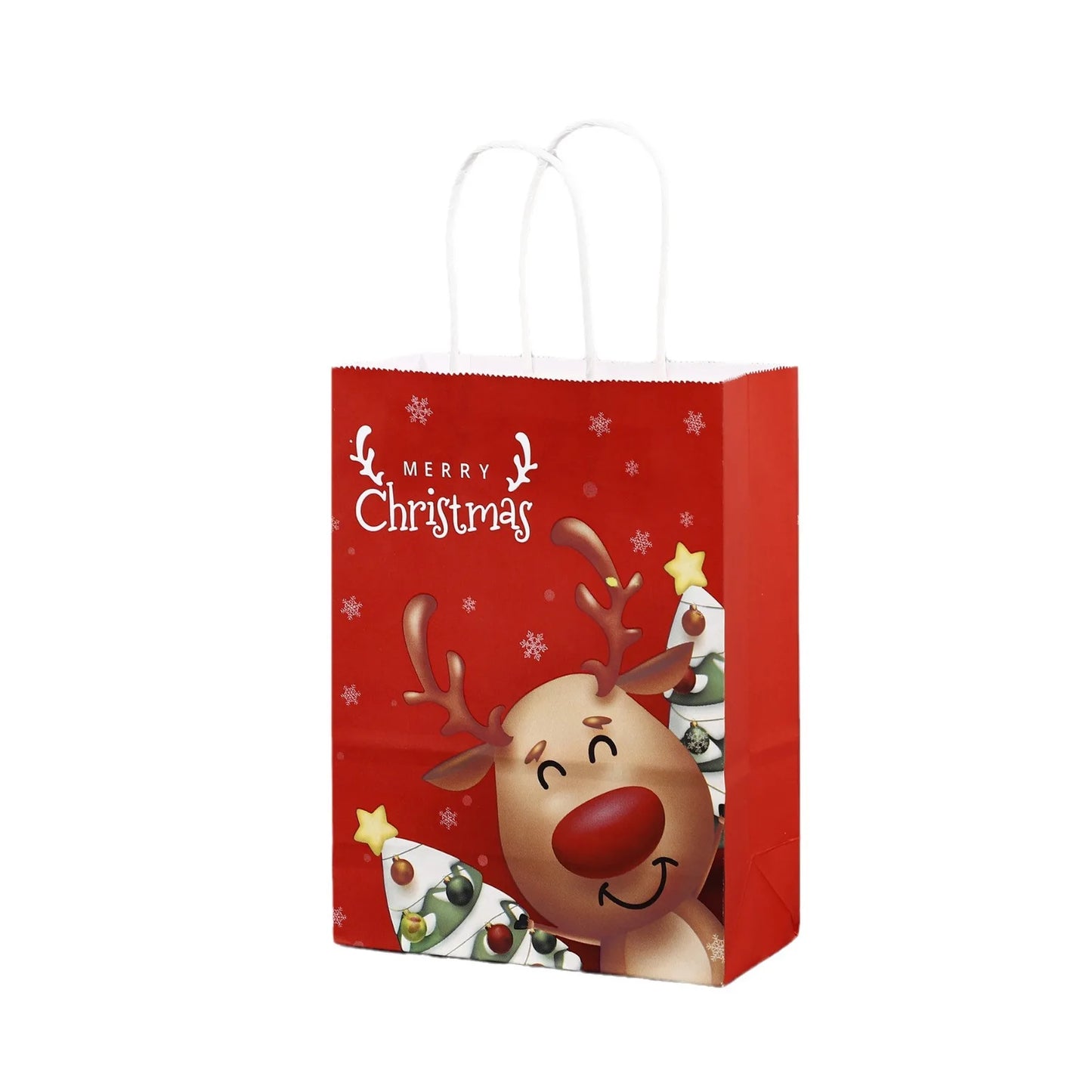 Red Kraft Gift Bags – 8/16pcs Christmas Party Favor