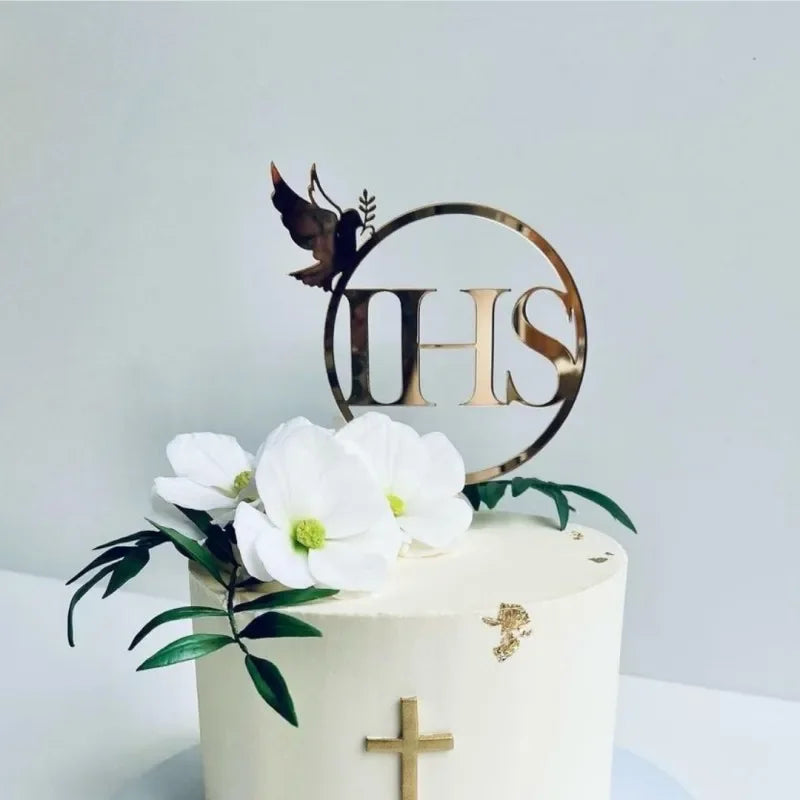 Baptism Cross cake Topper