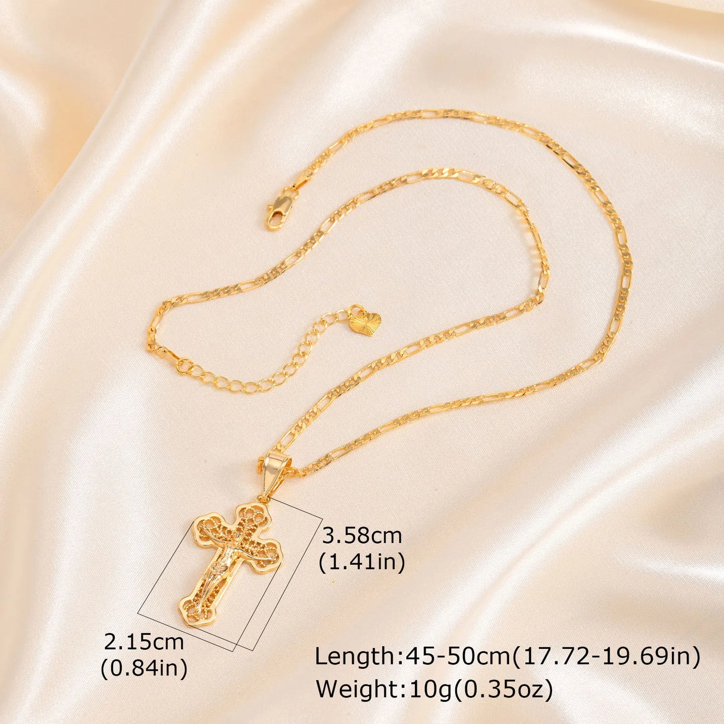 Gold plated Jesus Cross necklac
