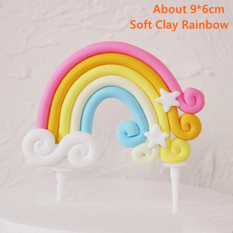 Smiling Face Cloud Rainbow Cake opper decoratings