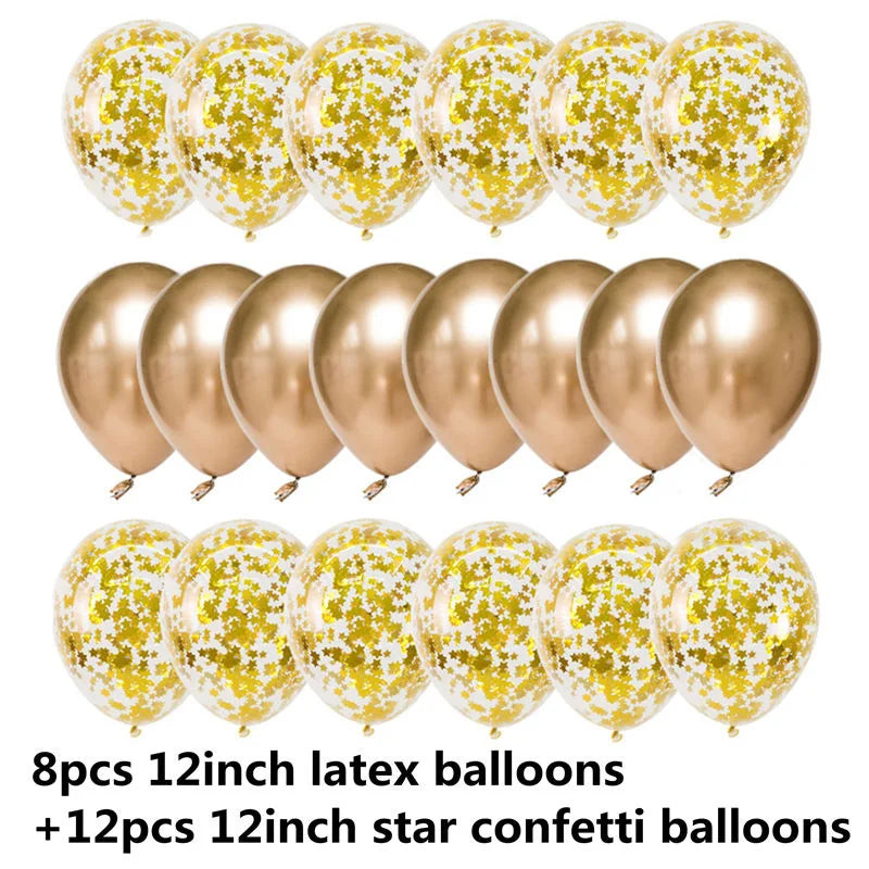 10/20PCS Star Confetti Latex Balloons