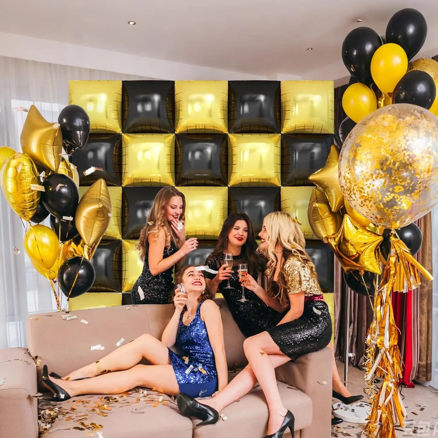 Wall square double-sided balloons 50 pieces