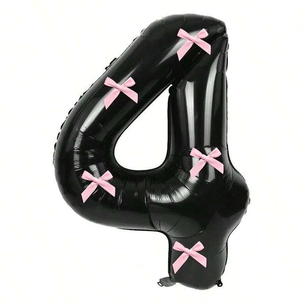 Pink Bow balloons number