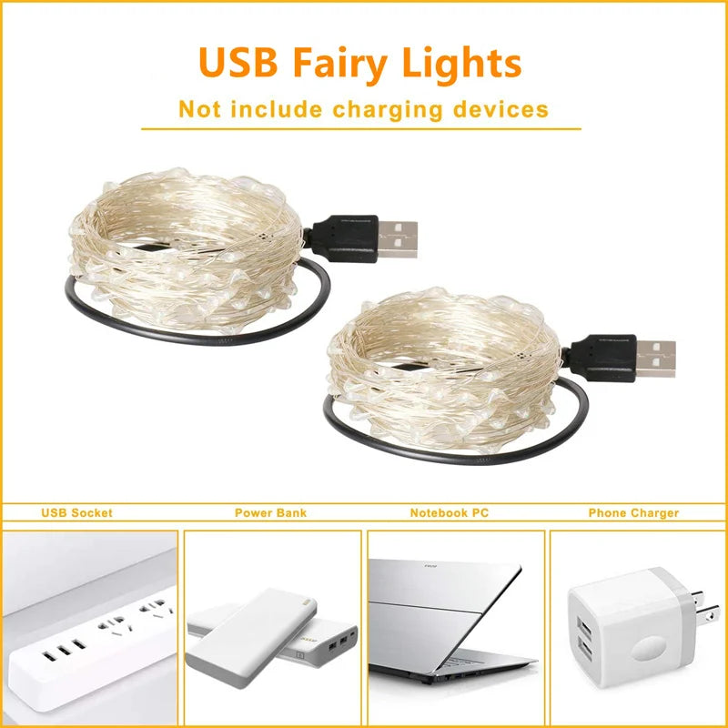 20M Decorative Copper Fairy Lights 200LED
