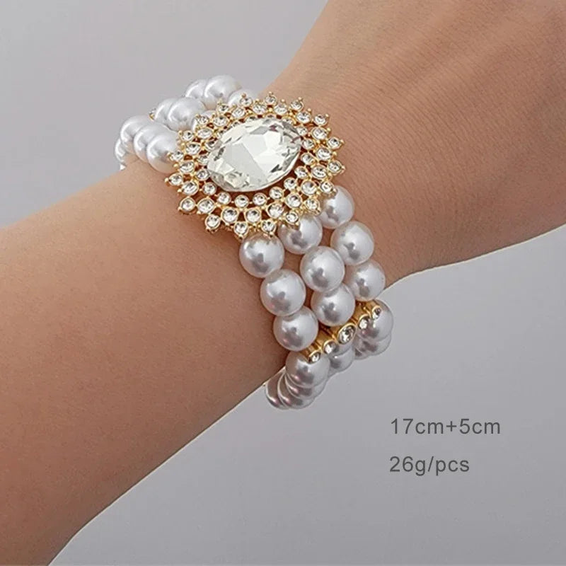 Ginna Pearl bracelets with glass stones
