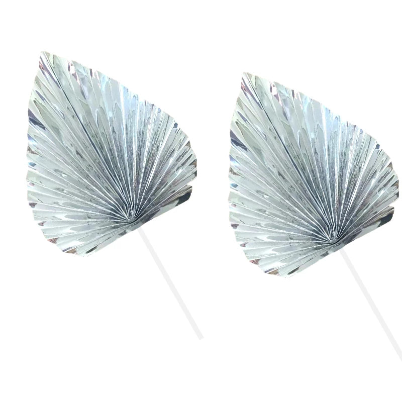 Paper Palm fan cake topper leaf 2Pcs
