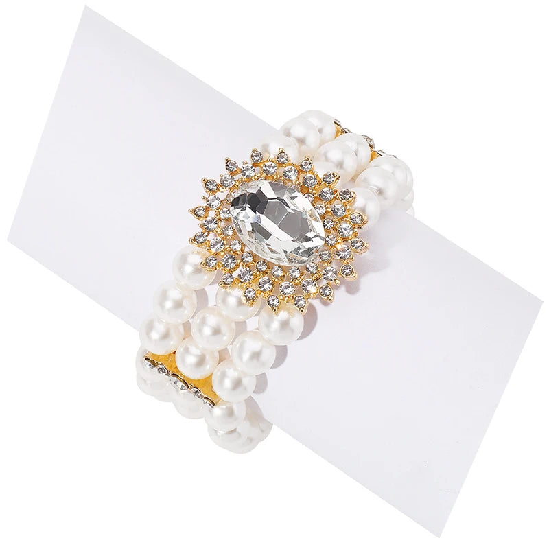 Ginna Pearl bracelets with glass stones