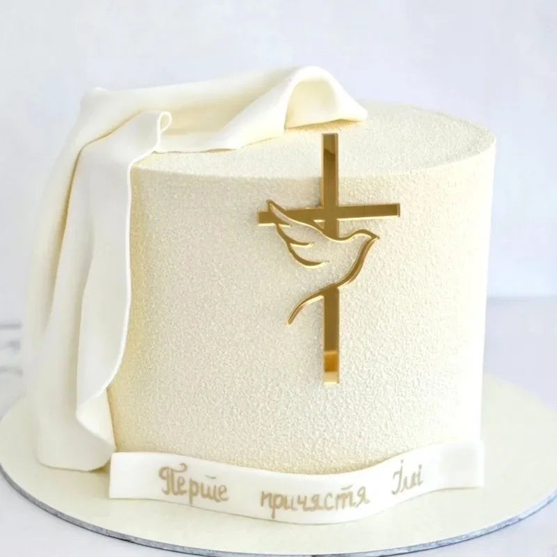 Baptism Cross cake Topper
