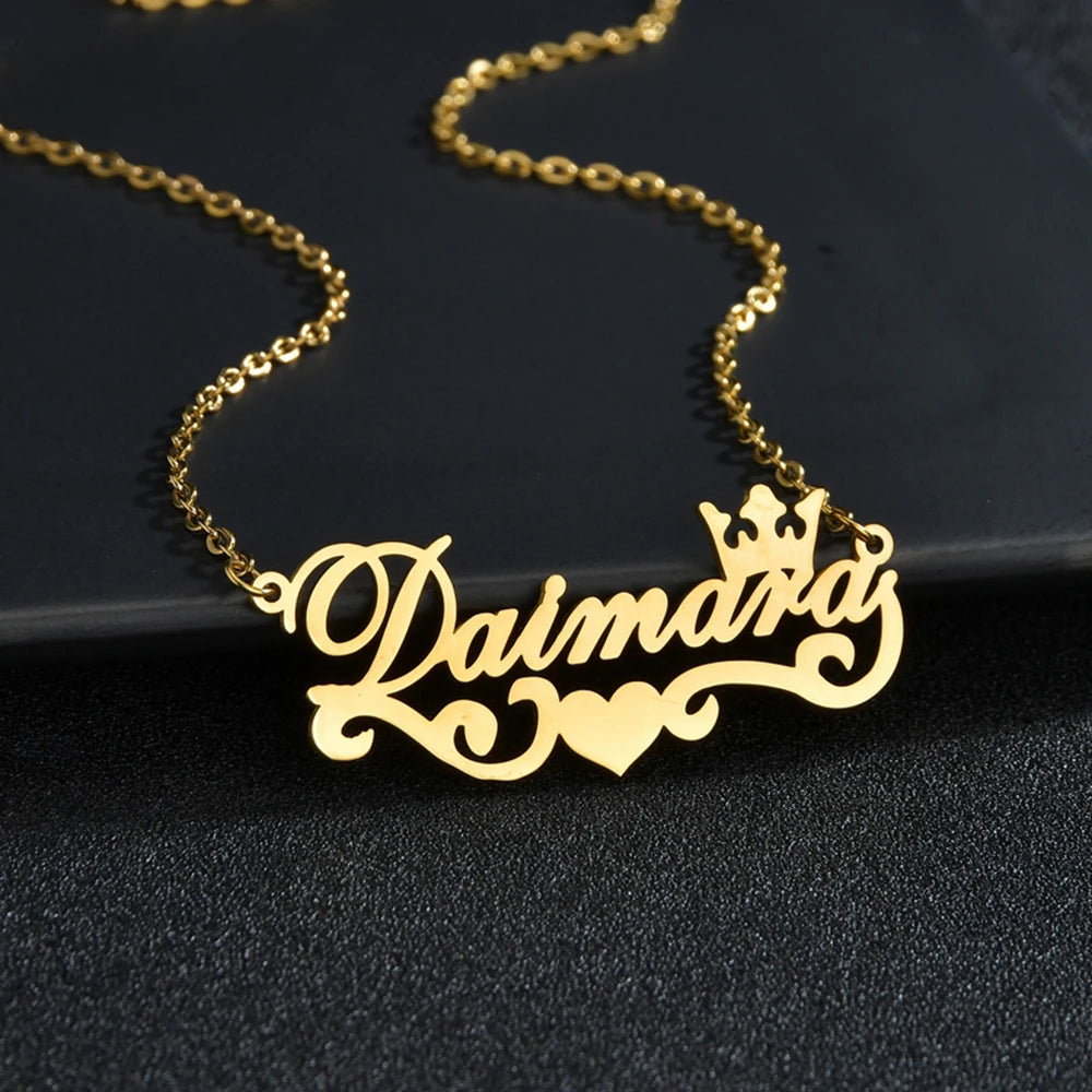 Custom name necklaces personalized heart butterfly