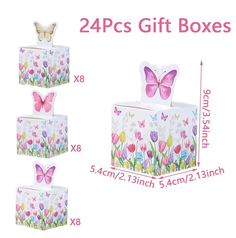 Candy gift box Butterfly for Baby Shower decorations 12/24pcs
