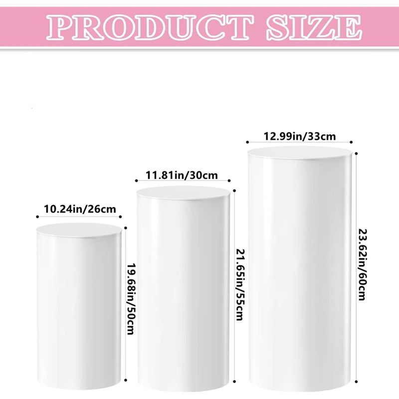 Cylinder pedestal stand 3Pcs