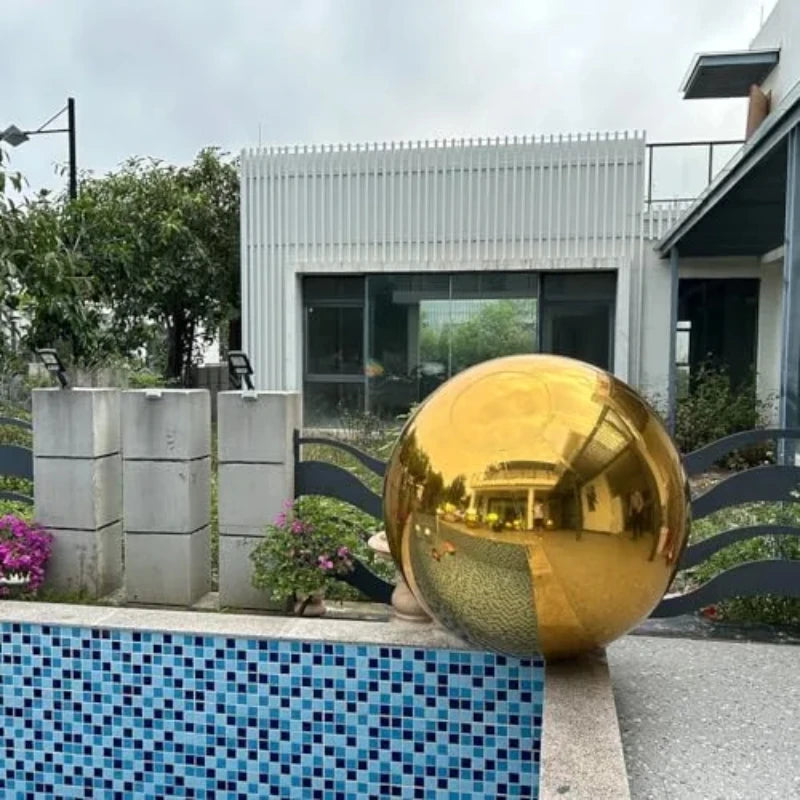 Gold inflatable mirror ball double layer balloon