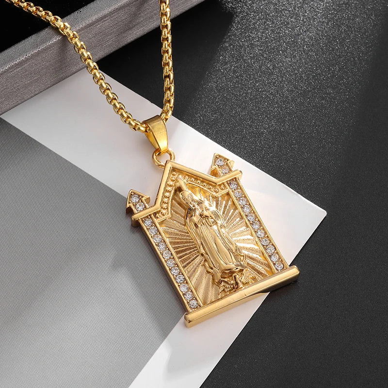 Virgin Mary medal pendant