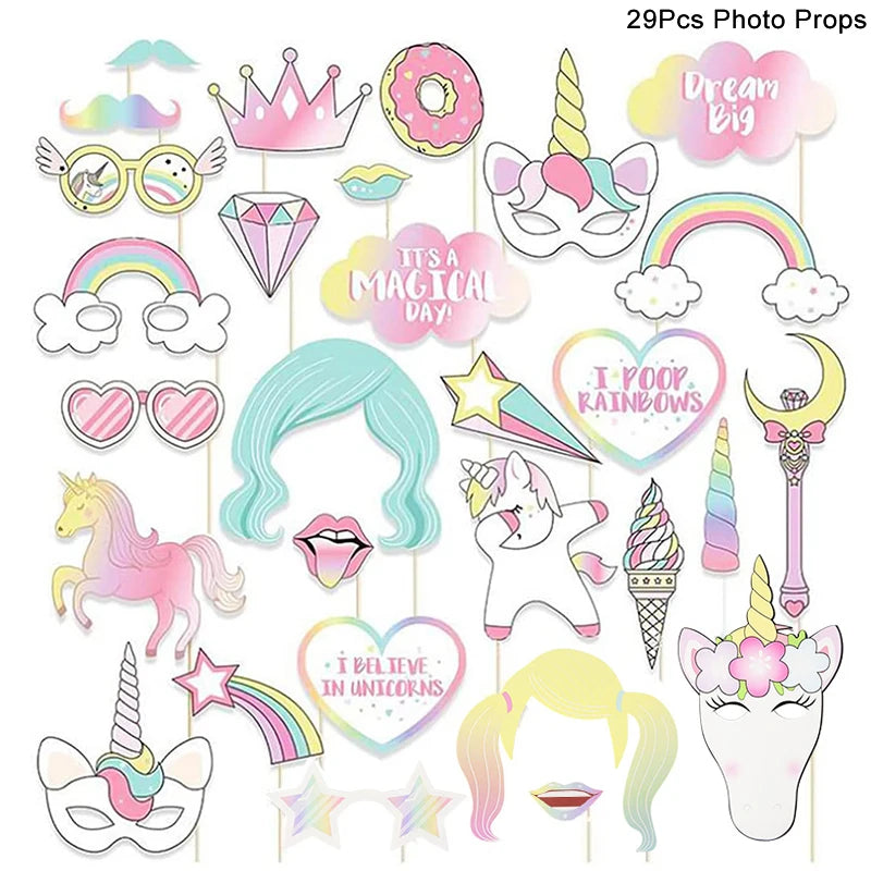 Rainbow Unicorn Balloon 32 inch 1Set