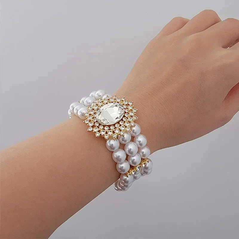 Ginna Pearl bracelets with glass stones