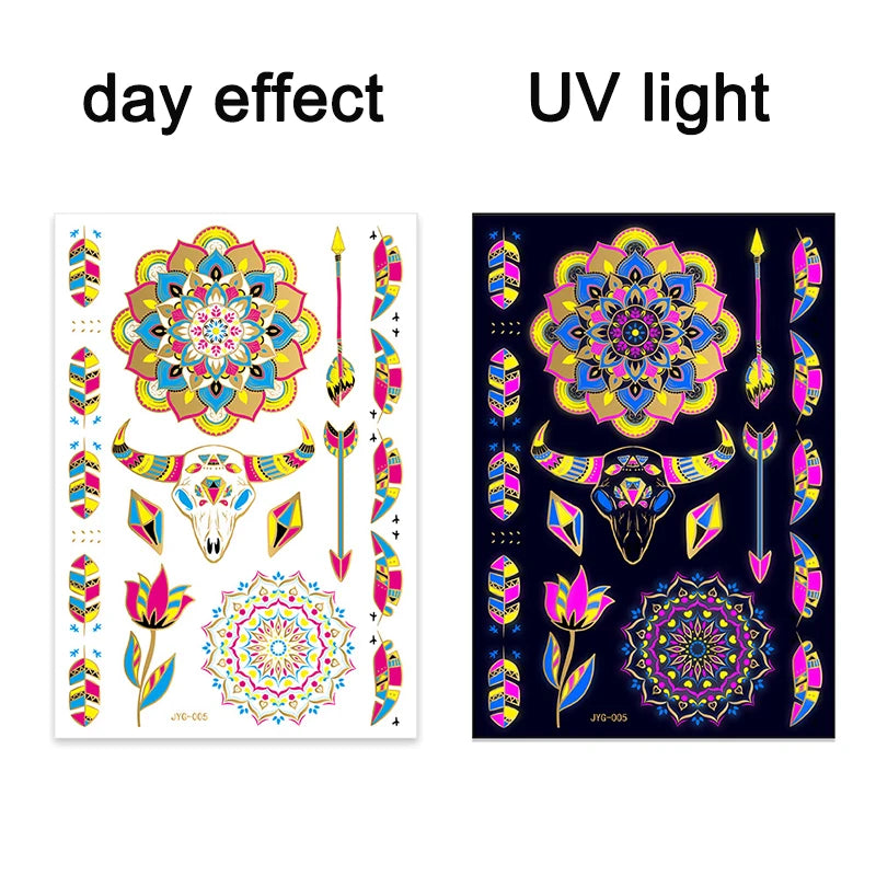 Luminous waterproof tattoos