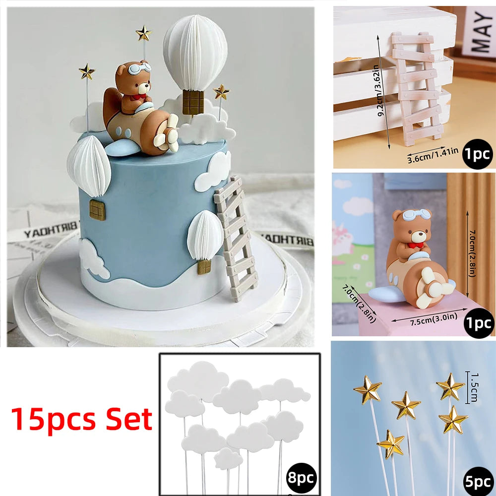 pilot bear cake decoration 15pcs