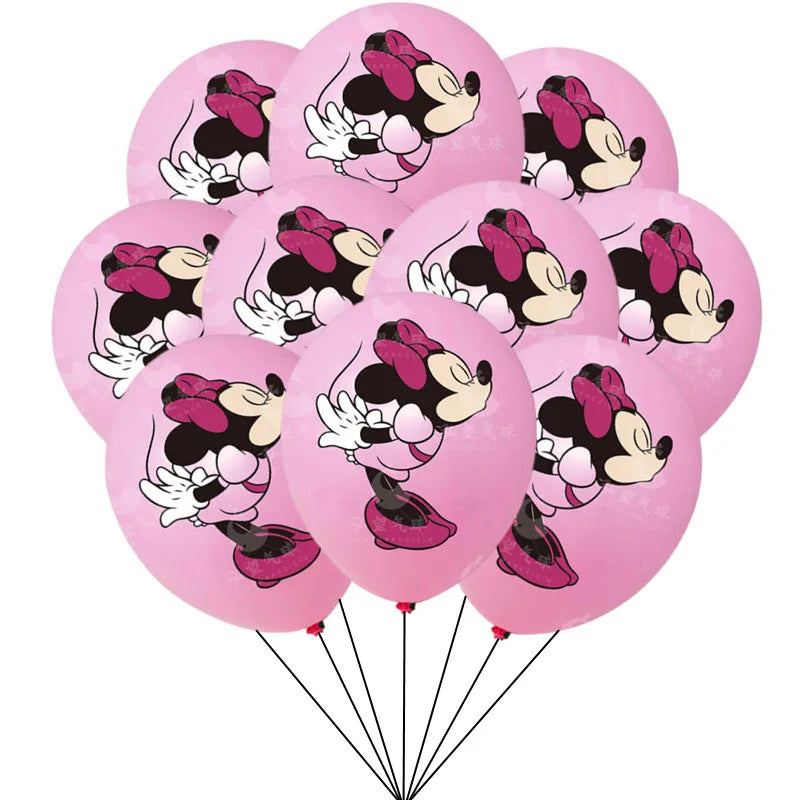 10/30PCS Minnie Mouse 12in Latex Balloons