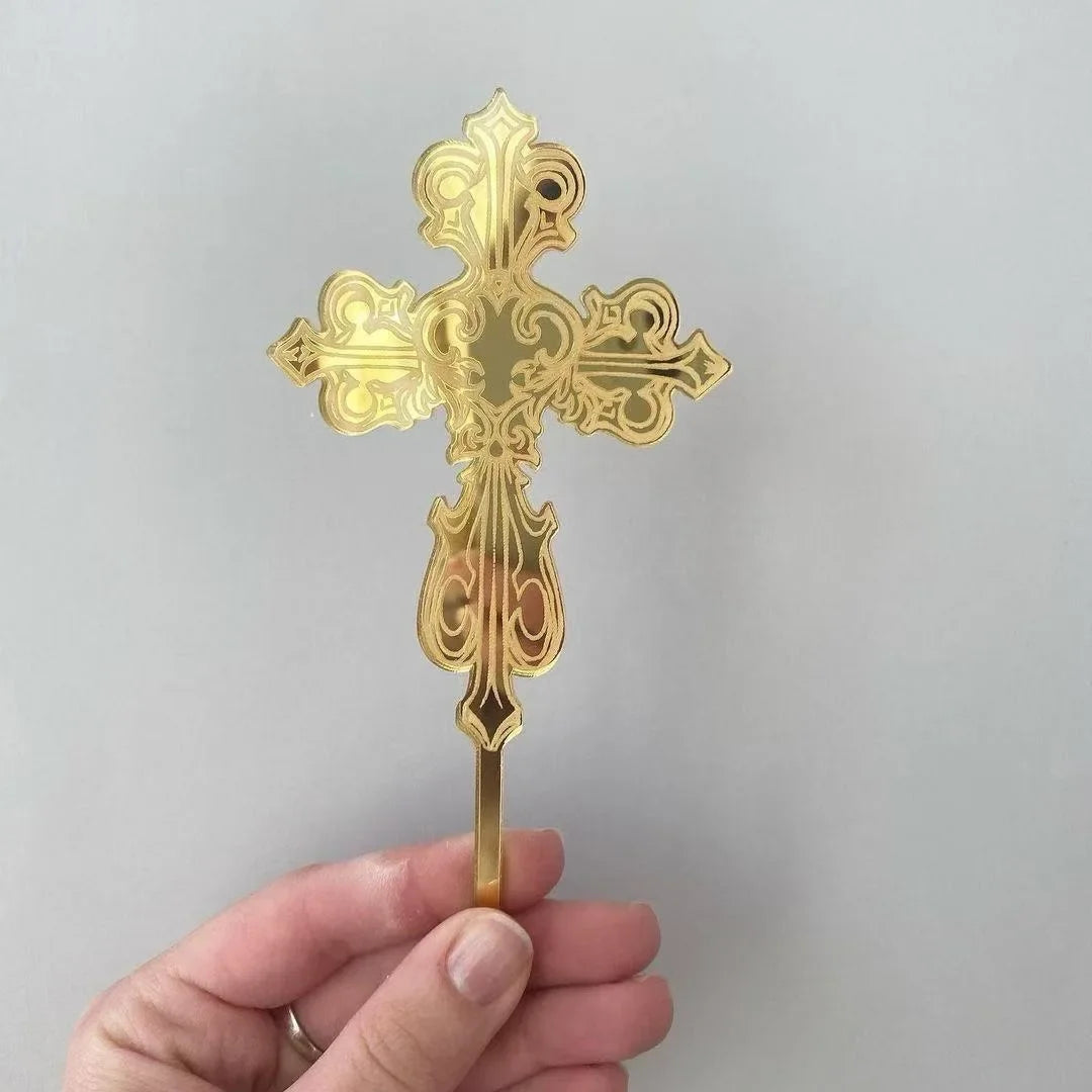 Baptism Cross cake Topper