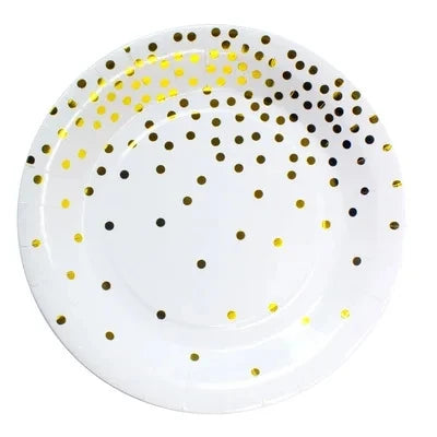 Gold Polka Dot Party Tableware Set
