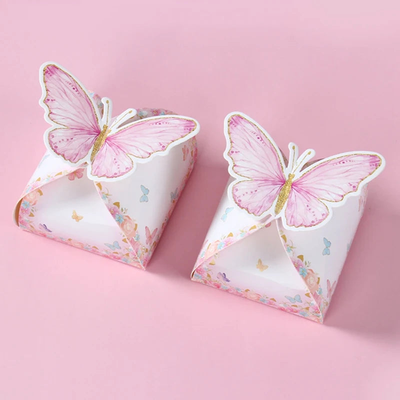 Candy gift box purple pink Butterfly 12pcs