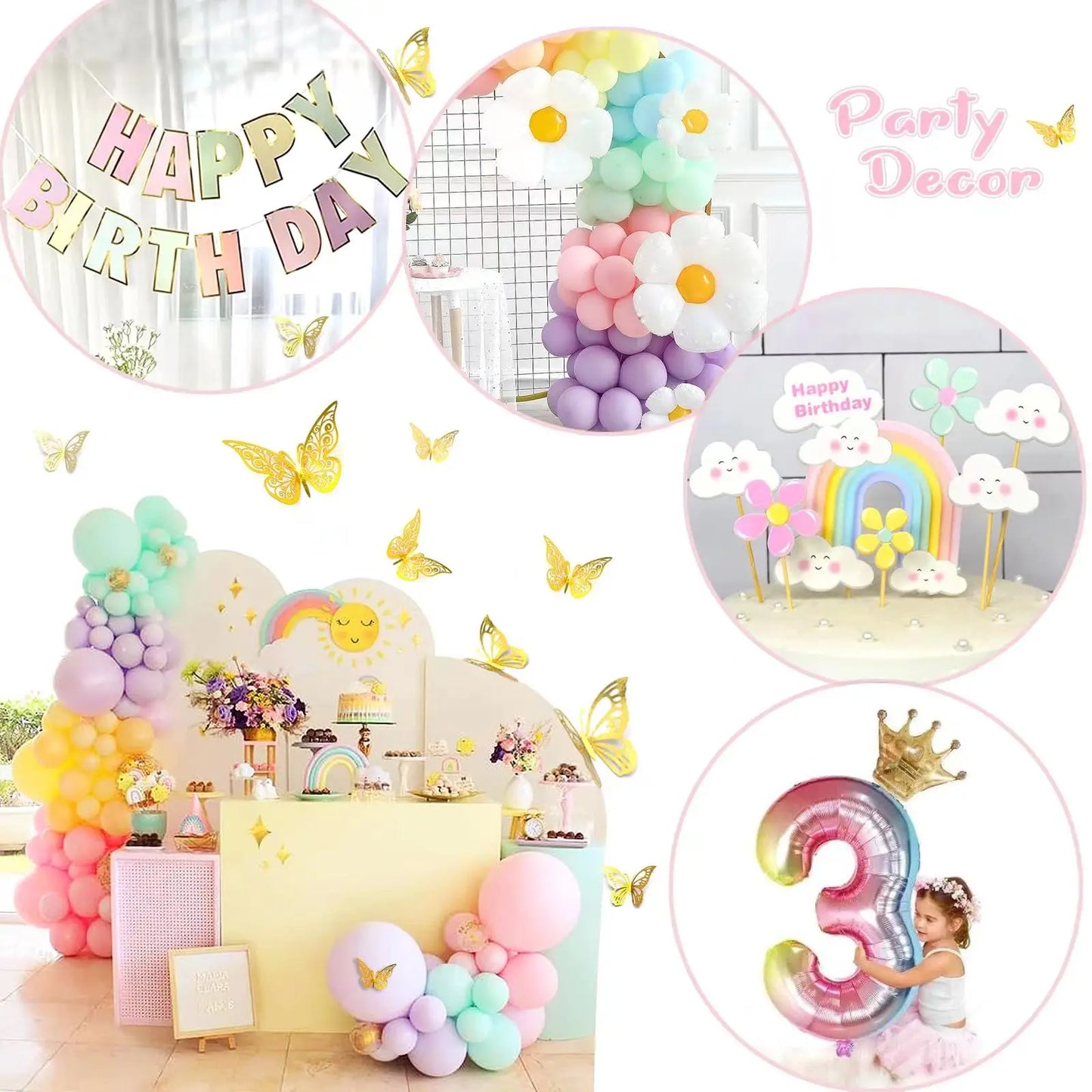 200PCS Macaron Foil Balloon Garland Set