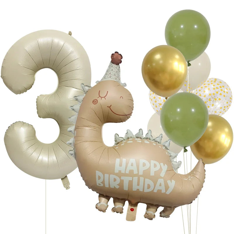 Caramel Colored Dinosaur Balloon Set