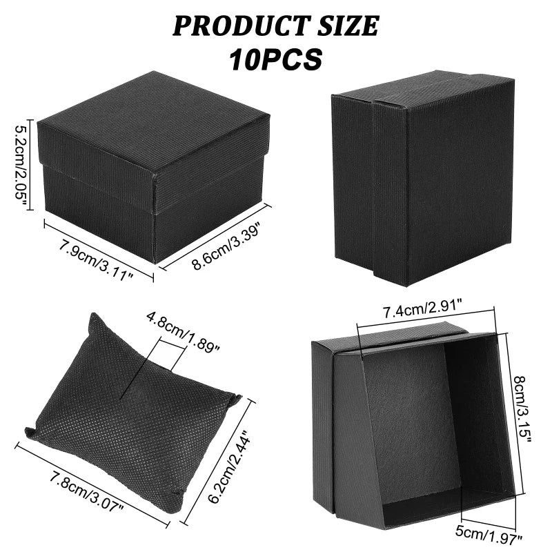 10 Pcs Black single watch box 3.4 x3x2