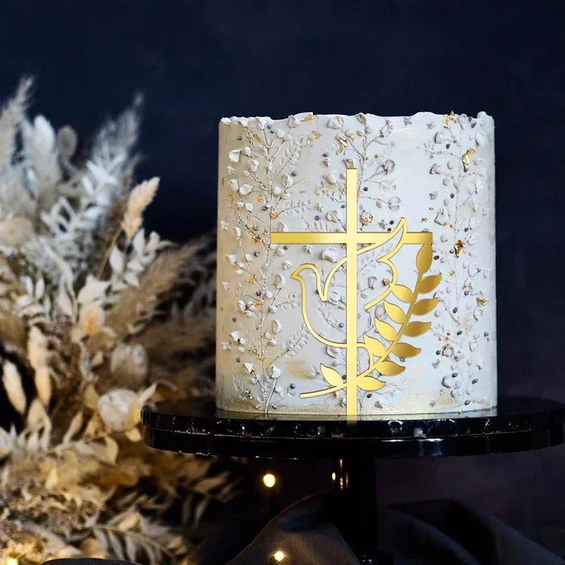 Baptism , Christening Communion Cross cake topper (L 10*14.8cm)