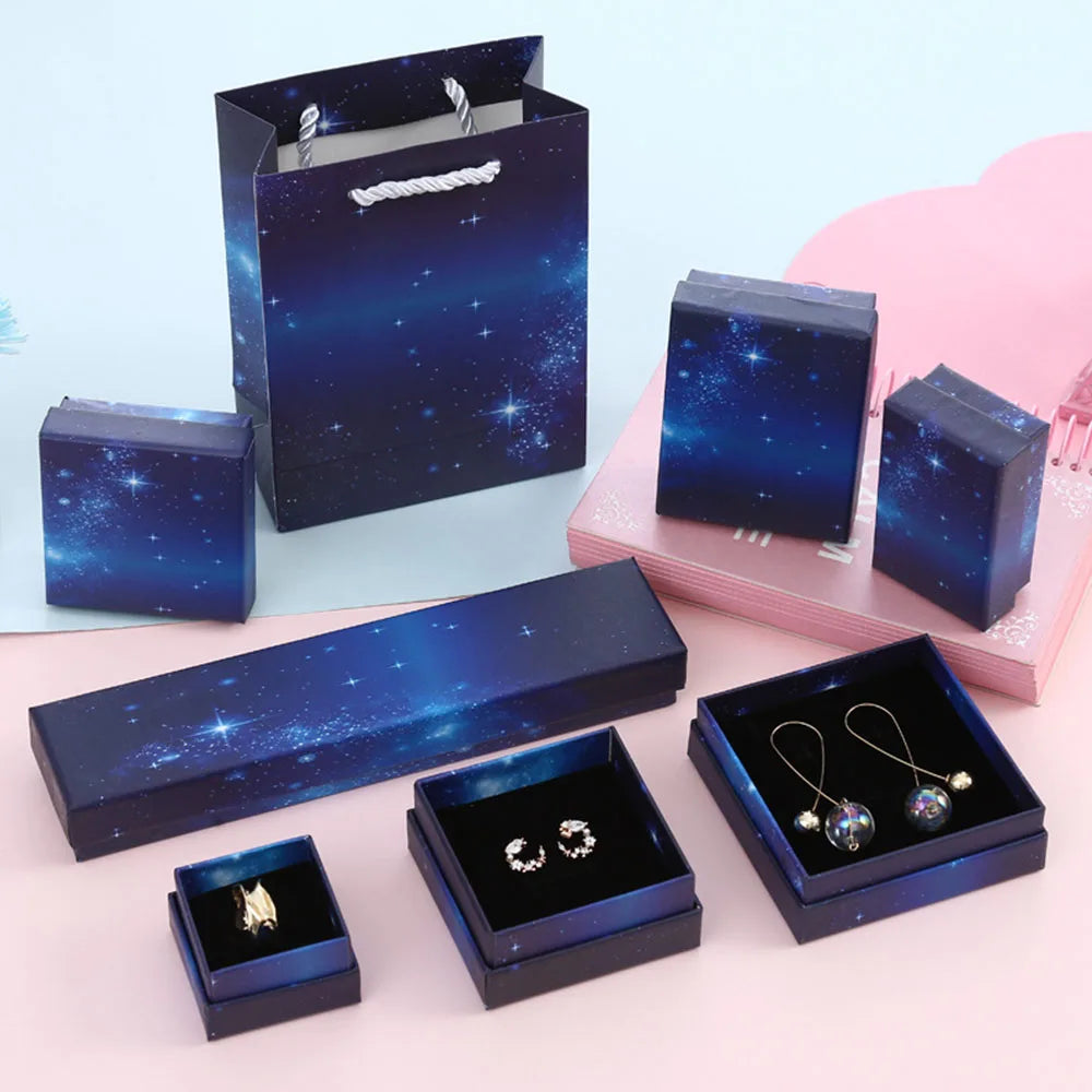 12pack White Black cardboard jewelry boxes 7x9x3cm
