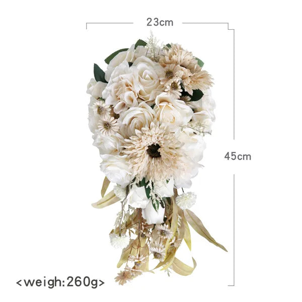 Champagne silk flower bouquets