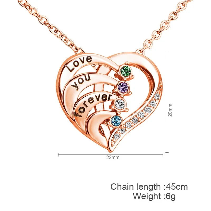 Personalized name hearts pendant necklace