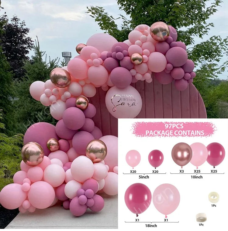 Pink balloon garland arch kit